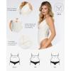 imagePopilush Lace Body Suits Women  Tummy Control V Neck Bodysuit with Side Zipper Going Out Corset Tops for Women Trendy 2025White