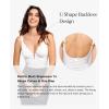 imagePopilush Lace Body Suits Women Tummy Control Shapewear Bodysuit Deep V Neck Backless Corset Tops Thong Body ShaperWhite