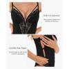imagePopilush Lace Bodysuits for Women  V Neck Tummy Control Shapewear with Underwire Bra Side Zipper  Club OutfitsBlack