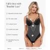 imagePopilush Lace Bodysuits for Women  V Neck Tummy Control Shapewear with Underwire Bra Side Zipper  Club OutfitsBlack