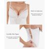 imagePopilush Lace Bodysuits for Women  V Neck Tummy Control Shapewear with Underwire Bra Side Zipper  Club OutfitsWhite
