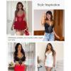 imagePopilush Lace Bodysuits for Women  V Neck Tummy Control Shapewear with Underwire Bra Side Zipper  Club OutfitsWhite