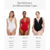 imagePopilush Lace Bodysuits for Women Tummy Control Body Suits Deep V Neck Thong Shapewear Going Out Corset TopsBlack