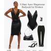 imagePopilush Lace Bodysuits for Women Tummy Control Body Suits Deep V Neck Thong Shapewear Going Out Corset TopsBlack