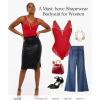 imagePopilush Lace Bodysuits for Women Tummy Control Body Suits Deep V Neck Thong Shapewear Going Out Corset TopsRed