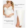 imagePopilush Lace Cocktail Dresses for Women  Formal Party Corset Shapewear Dress Deep V Neck Midi Dress with Side SlitBeige
