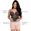 imagePopilush Lace Cocktail Dresses for Women  Formal Party Corset Shapewear Dress Deep V Neck Midi Dress with Side SlitBlack