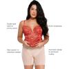 imagePopilush Lace Cocktail Dresses for Women  Formal Party Corset Shapewear Dress Deep V Neck Midi Dress with Side SlitBurgundy