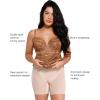 imagePopilush Lace Cocktail Dresses for Women  Formal Party Corset Shapewear Dress Deep V Neck Midi Dress with Side SlitCaramel