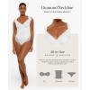 imagePopilush Lace Tops Body Suits for Womens Tummy Control Shapewear Bodysuit V Neck Party Date Night Outfit Body ShaperWhite