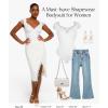 imagePopilush Lace Tops Body Suits for Womens Tummy Control Shapewear Bodysuit V Neck Party Date Night Outfit Body ShaperWhite