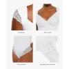 imagePopilush Lace Tops Body Suits for Womens Tummy Control Shapewear Bodysuit V Neck Party Date Night Outfit Body ShaperWhite