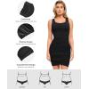 imagePopilush Mini Dresses for Women  UNeck Shapewear Tummy Control Bodycon Ruched Dress  Party Club Date Night OutBlack
