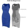 imagePopilush Mini Dresses for Women  UNeck Shapewear Tummy Control Bodycon Ruched Dress  Party Club Date Night OutBlue