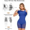 imagePopilush Mini Dresses for Women  UNeck Shapewear Tummy Control Bodycon Ruched Dress  Party Club Date Night OutBlue