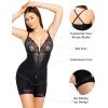 imagePopilush Shapewear Bodysuit Tummy Control  Deep V Neck Sleeveless Lace Corset Shapewear Tops Body ShaperBlack