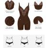 imagePopilush Shapewear Bodysuit Tummy Control  Deep V Neck Sleeveless Lace Corset Shapewear Tops Body ShaperBrown