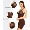 imagePopilush Shapewear Bodysuit Tummy Control  Deep V Neck Sleeveless Lace Corset Shapewear Tops Body ShaperBrown