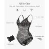imagePopilush Shapewear Bodysuit V Neck Tummy Control Backless Lace Tank Tops Sleeveless Thong BodysuitBlack