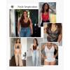 imagePopilush Shapewear Bodysuit V Neck Tummy Control Backless Lace Tank Tops Sleeveless Thong BodysuitBlue