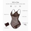 imagePopilush Shapewear Bodysuit V Neck Tummy Control Backless Lace Tank Tops Sleeveless Thong BodysuitBrown