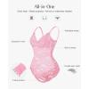 imagePopilush Shapewear Bodysuit V Neck Tummy Control Backless Lace Tank Tops Sleeveless Thong BodysuitPink