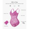 imagePopilush Shapewear Bodysuit V Neck Tummy Control Backless Lace Tank Tops Sleeveless Thong BodysuitPurple