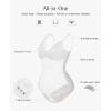 imagePopilush Shapewear Bodysuit V Neck Tummy Control Backless Lace Tank Tops Sleeveless Thong BodysuitWhite