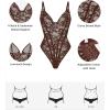 imagePopilush Shapewear Bodysuit for Women Deep V Neck Sleeveless Lace Corset Bodysuits Tummy Control Tank TopsBrown
