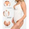 imagePopilush Shapewear Bodysuit for Women Deep V Neck Sleeveless Lace Corset Bodysuits Tummy Control Tank TopsWhite