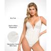 imagePopilush Shapewear Bodysuit for Women Deep V Neck Sleeveless Lace Corset Bodysuits Tummy Control Tank TopsWhite