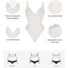 imagePopilush Shapewear Bodysuit for Women Deep V Neck Sleeveless Lace Corset Bodysuits Tummy Control Tank TopsWhite
