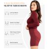 imagePopilush Shapewear Cocktail Dress Backless Shaper Dress with Built in Shapewear Long Sleeve Cocktail Dresses for WomenWine Red