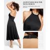 imagePopilush Shapewear Dress Built in Bra Halter Neck Sleeveless Backless ALine Wedding Guest Midi Dresses for WomenBlack