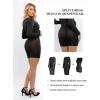 imagePopilush Shapewear Dress Casual Crew Neck Midi Dress Back Zipper Bodycon DressBlack