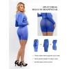 imagePopilush Shapewear Dress Casual Crew Neck Midi Dress Back Zipper Bodycon DressBlue
