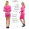 imagePopilush Shapewear Dress Casual Crew Neck Midi Dress Back Zipper Bodycon DressPink