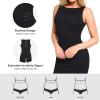 imagePopilush Shapewear Dress Ruched Dresses for Women Shaper Dresses Business Casual Dress Womens Midi Pencil DressBlack