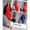 imagePopilush Shapewear Dress Ruched Dresses for Women Shaper Dresses Business Casual Dress Womens Midi Pencil DressBlue