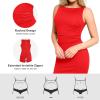 imagePopilush Shapewear Dress Ruched Dresses for Women Shaper Dresses Business Casual Dress Womens Midi Pencil DressRed