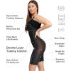 imagePopilush Shapewear Dress Workwear Built in Shapewear Dress Square Neck Sleeveless Dress 3D HIPS OfferBlack