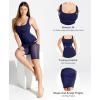imagePopilush Shapewear Dress Workwear Built in Shapewear Dress Square Neck Sleeveless Dress 3D HIPS OfferBlue