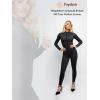 imagePopilush Shapewear Jumpsuit with Built in Shapewear Long Sleeve Sport Jumpsuits Turtleneck ZipperBlack Long Sleeve Zipper Jumpsuit