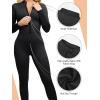 imagePopilush Shapewear Jumpsuit with Built in Shapewear Long Sleeve Sport Jumpsuits Turtleneck ZipperBlack Long Sleeve Zipper Jumpsuit