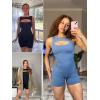 imagePopilush Shapewear Romper Seamless Workout Yoga Jumpsuit for Women Built in Bra Backless Athletic Romper Short 2024Black