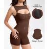 imagePopilush Shapewear Romper Seamless Workout Yoga Jumpsuit for Women Built in Bra Backless Athletic Romper Short 2024Brown
