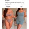 imagePopilush The Shapewear Jumpsuits for Women Sleeveless Adjustable Short Rompers Tummy Control Bodysuits Gym Yoga Fashion 2024Blue