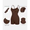 imagePopilush The Shapewear Jumpsuits for Women Sleeveless Adjustable Short Rompers Tummy Control Bodysuits Gym Yoga Fashion 2024Brown