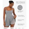 imagePopilush Womens Jumpsuit Shorts Shapewear  Square Neck Builtin Bra DoubleLined Romper  Party Travel Spring OutfitGrey