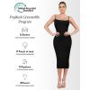 imagePopilush Womens Summer Shapewear Dress  Bodycon Cocktail Graduation Party Midi Dresses with Builtin BraBlack